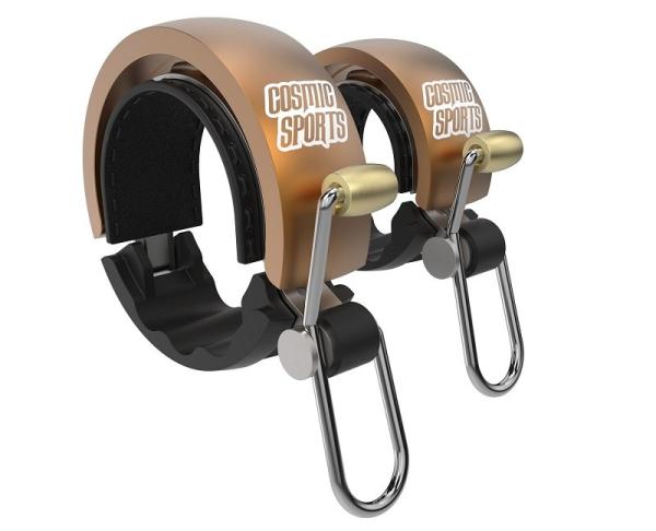 Knog Oi Luxe Large Fahrradklingel, 23.8 - 31.8mm, black/matte bourbon